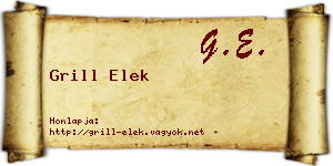 Grill Elek névjegykártya